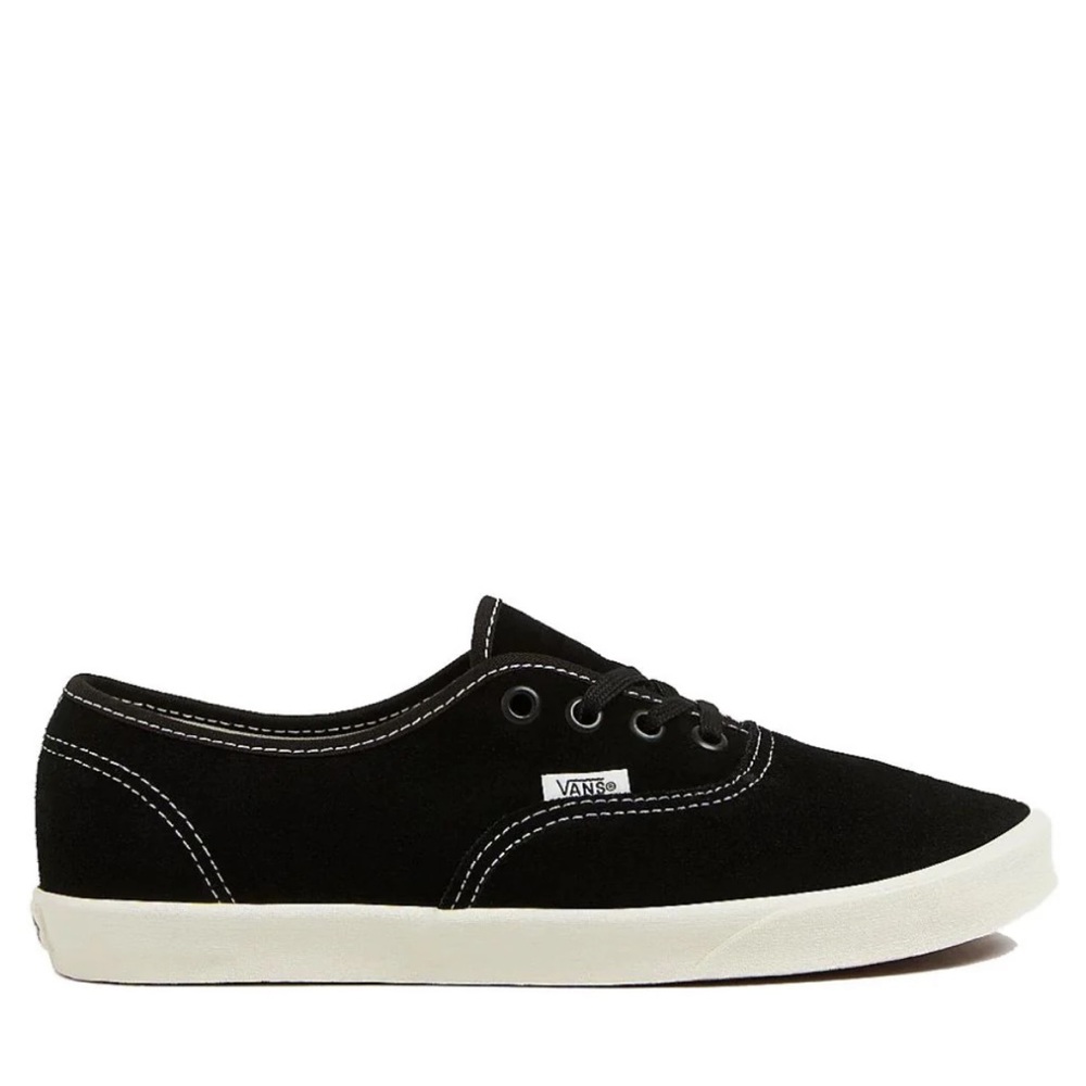 Vans Black Suede Authentic Lowpro Sneakers with White Soles
